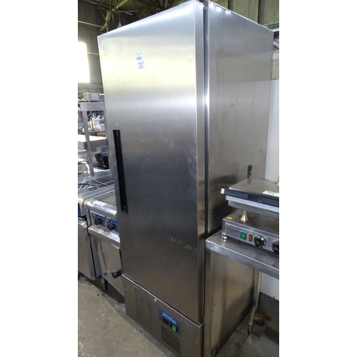 1283 - A commercial stainless steelsingle door fridge by polar type G590-02 trade Tested Working... 