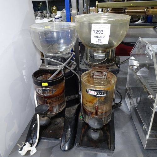 1293 - VAT. 2 x commercial coffee grinders by Cunill & Iberital both missing lids trade... 