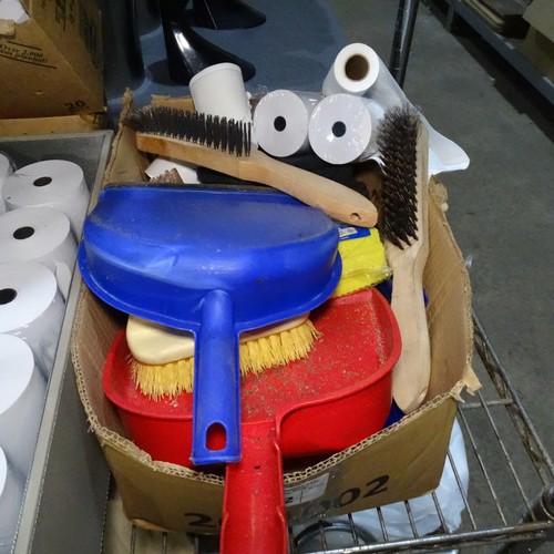 1142 - A quantity of various catering related items including till rolls, plastic bags, stainless steel fil... 