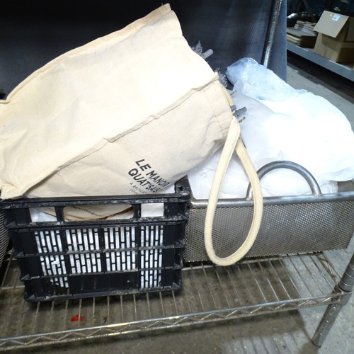 1142 - A quantity of various catering related items including till rolls, plastic bags, stainless steel fil... 