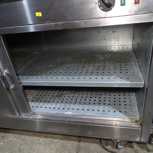 1271 - A large prep counter / hot cupboard with gantry approx 150*67*160cm Tested Working... 