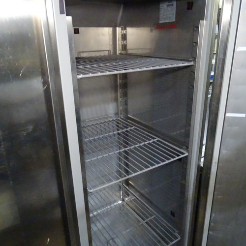 1278 - VAT. A commercial stainless steel double door fridge by matricola type SPA-TN-140 approx 140*84*212c... 