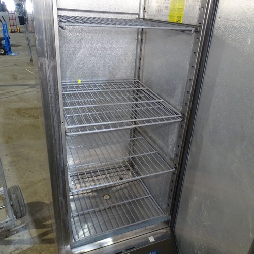 1279 - A commercial stainless steel single door fridge by polar type G590-02 4 shelves trade Tested Working... 