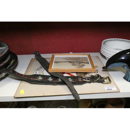 5029 - A Poole pottery dolphin, a set of Portmeirion dishes and a quantity of miscellaneous decorative orna... 