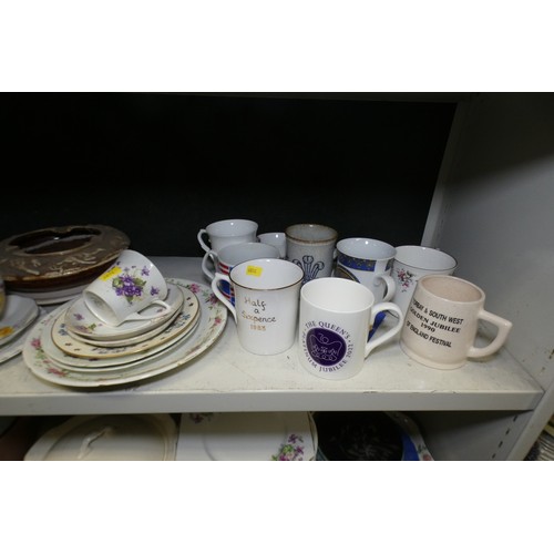 5046 - A quantity of Poole pottery dinner and breakfast plates and a quantity of miscellaneous mainly stone... 