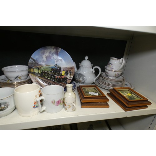 5050 - Two decorative wall plates and a quantity of miscellaneous decorative tea ware, beakers and the mini... 