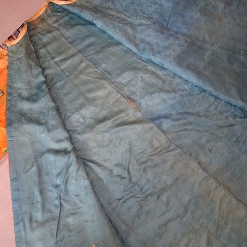5101 - A Chinese woman's informal lined apricot / orange silk type butterfly robe / Kimono, length approx 1... 