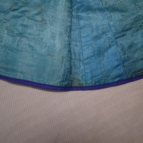 5101 - A Chinese woman's informal lined apricot / orange silk type butterfly robe / Kimono, length approx 1... 