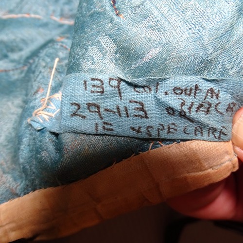 5101 - A Chinese woman's informal lined apricot / orange silk type butterfly robe / Kimono, length approx 1... 