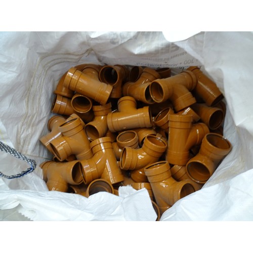 Vat. A quantity of Aquaflow 110mm terracotta 87.5° triple socket ...