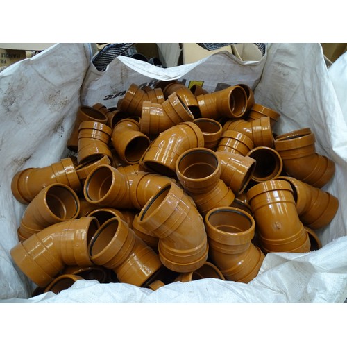 Vat. A quantity of Aquaflow 110mm terracotta 45° double socket bends ...