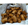 Vat. A quantity of Aquaflow 110mm terracotta 45° double socket bends ...