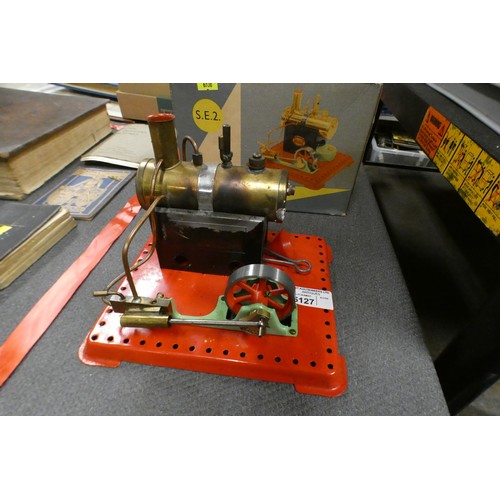 A vintage boxed 'Mamod' SE2 Stationary model steam engine