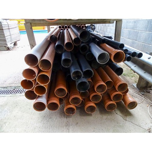 Vat. A quantity of various 110mm underground pipe and various other ...