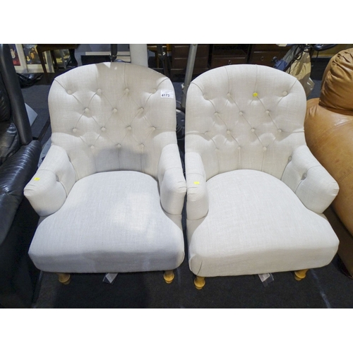 2x light upholstered tub type chairs