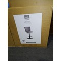 A boxed unused rise and fall grey upholstered bar stool by taylor