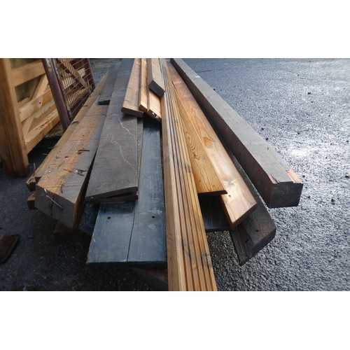 A quantity of various timber to include approx, 10xm x 10cm, 10cm x 5cm ...