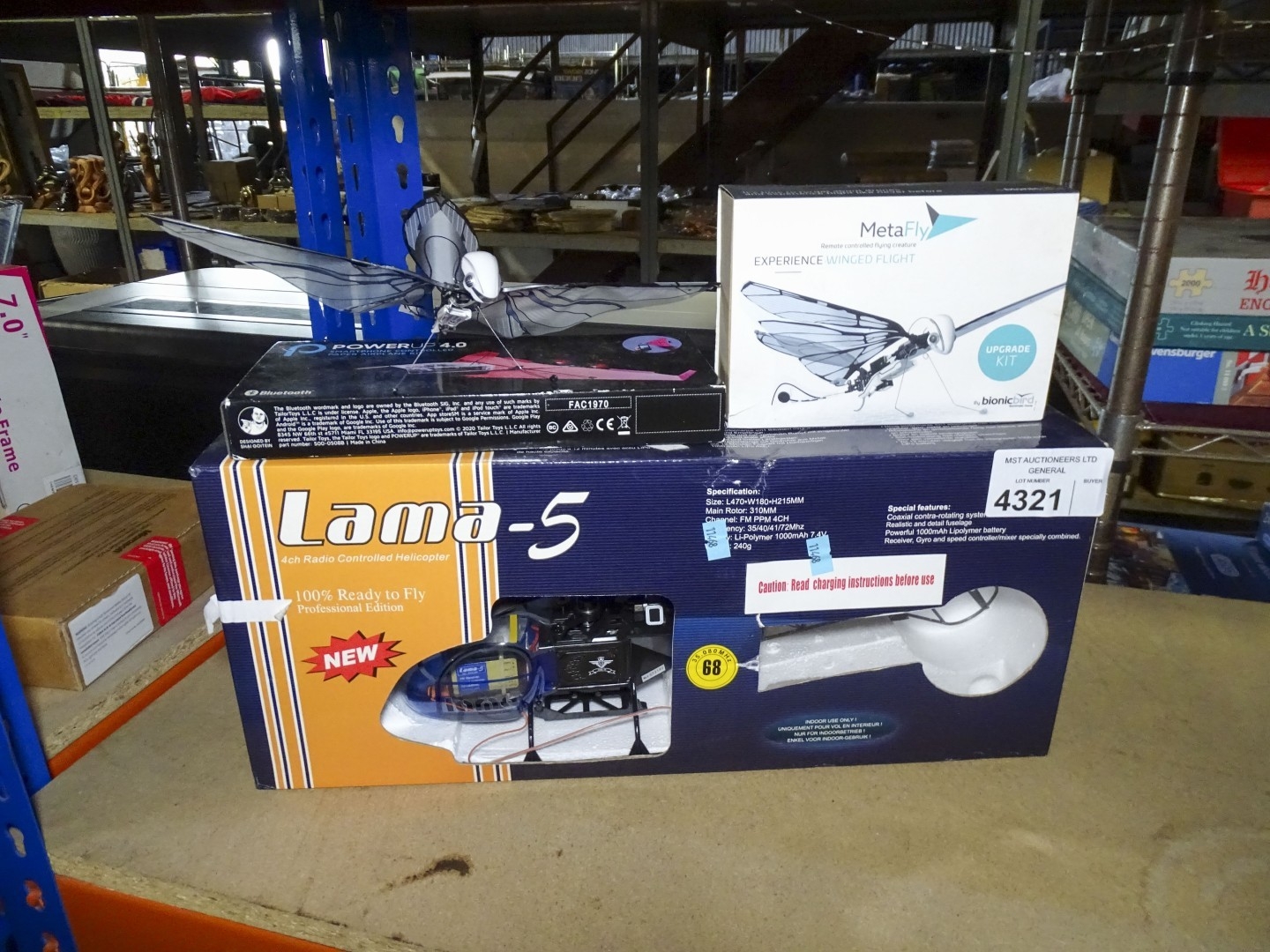 4x various radio controlled flying vehicles including a helicopter ...