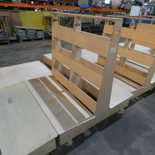 Vat. A wheeled A-frame sheet material transportation trolley approx ...
