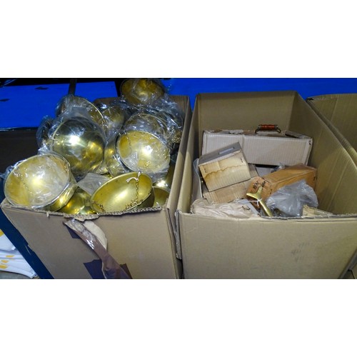 A quantity of various brass related items including dolphins ...