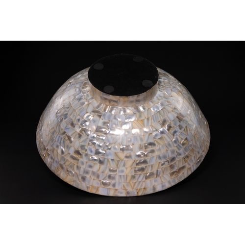 139 - A LARGE ANGLO-INDIAN MOTHER-OF-PEARL MOSAIC FOOTED DECORATIVE BOWL, 19TH CENTURY OR LATER. - An Angl... 