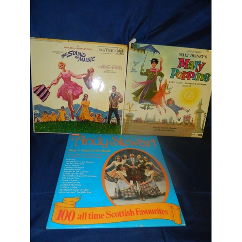 60 - 3 LP's Mary Poppins, The Sound of Music, Andy Stewart [used condition]