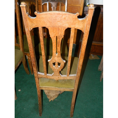 164 - 4 oak Edwardian chairs