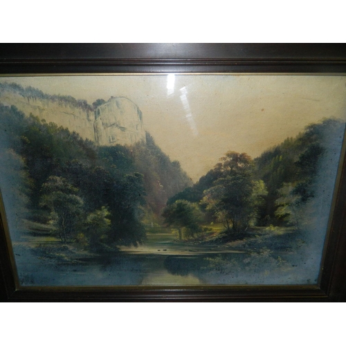 254 - Framed Victorian oil landscape