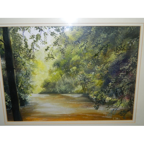 282 - Ken Shaw framed oil of River Tamar, Cornwall 55x45cm