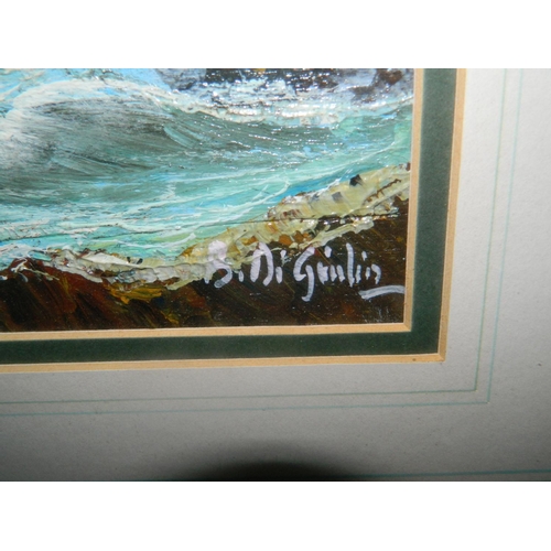 283 - Framed oilograph 'rough seas' seascape 54x48cm