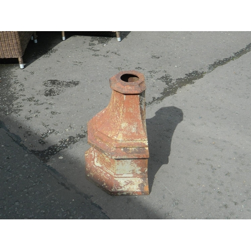 313 - Victorian cast iron rain gutter hopper h:54cm