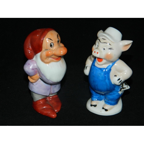 17 - 1930's original Walt Disney ceramic toothbrush holders (genuine copyright stamp)