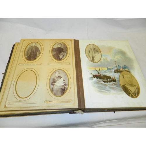 13 - Late Victorian album, illustrated in colour with photographs and postcards