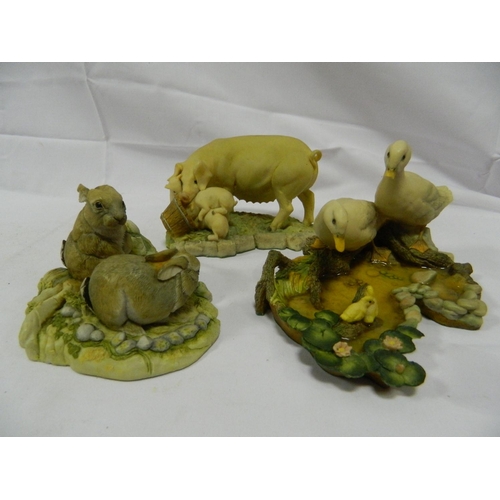 7 - 3 Boxed Aynsley and Teviotdale figurines of animals