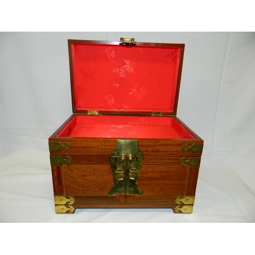 75 - Oriental style trinket box with brass escutcheons