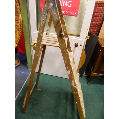 691 - Pair of wooden step ladders