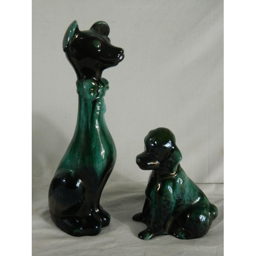 22 - 2 Blue Mountain dog figurines