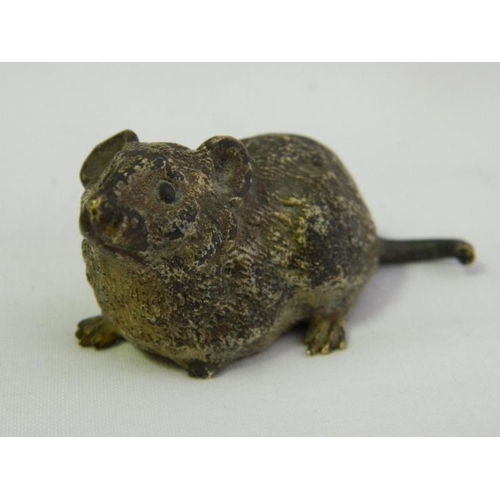 24 - Antique Austrian Viennese cold painted bronze rat stamped on the underside GE Schutzt 1064 RARE (mis... 