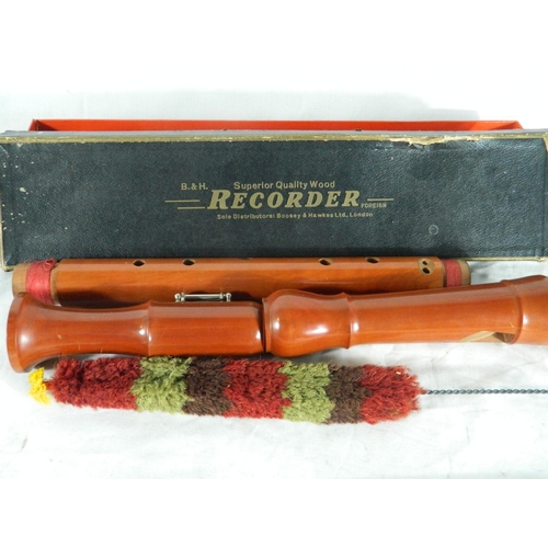 34 - Boosey and Hawkes wooden bass recorder