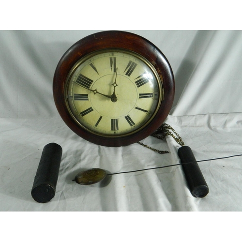 39 - Victorian circular pendulum wall clock