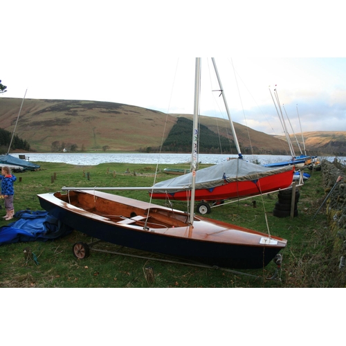 4 - Miracle dinghy. Has been adapted for a spinnaker. Has alloy mast and boom, main sail, jib and spinna... 