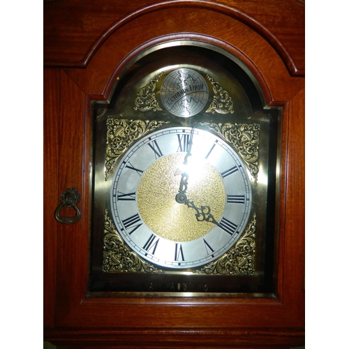 47 - Schats rosewood cased grandmother clock , strikes the hour and half hour