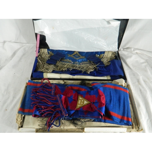 80 - 2 Masonic aprons and regalia