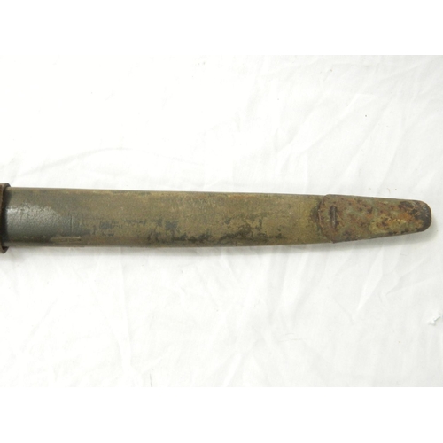 112 - USA M1917 sword bayonet having fullered blade with ricasso stamped US 1913 7 17 (July 1917) and wood... 