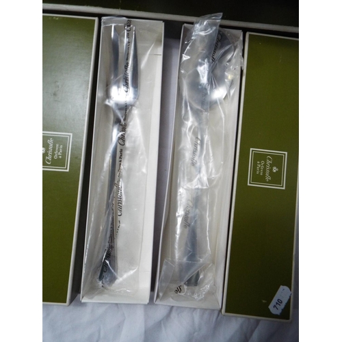 184 - Christoffe Orfevre a Paris 4 boxed sets of 7 piece place settings and a boxed serving fork and spoon