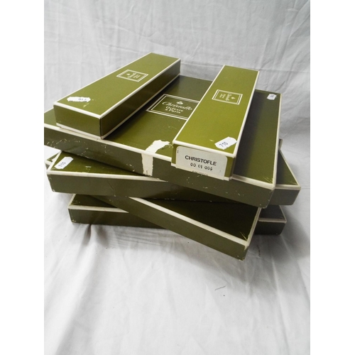 184 - Christoffe Orfevre a Paris 4 boxed sets of 7 piece place settings and a boxed serving fork and spoon