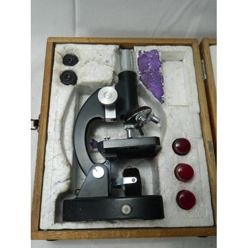 214 - Boxed microscope