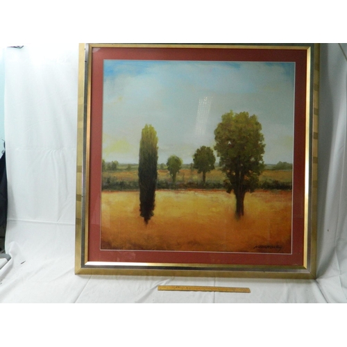 215 - Framed watercolour on canvas of Mediterranean country scene signed 'William McCarthy