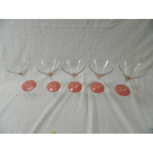 314 - Set of five panache cocktail glasses