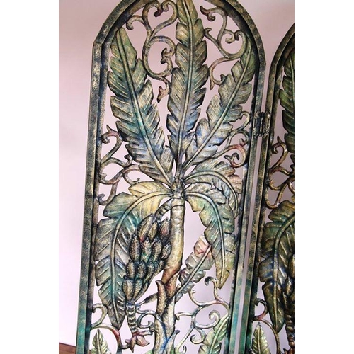 54 - Bespoke Art Designer Caribbean-made metal folding room screen